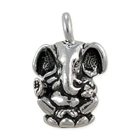 TierraCast Ganesh Charm 18x11.5mm Pewter Antique Silver Plated (1-Pc)