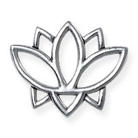 TierraCast Open Lotus Charm 19mm Pewter Antique Silver Plated (1-Pc)