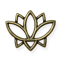 TierraCast Open Lotus Charm 19mm Pewter Brass Oxide Plated (1-Pc)