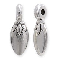 TierraCast Lotus Petal Spacer Bead 25x9mm Pewter Antique Silver Plated (1-Pc)