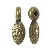 TierraCast Hammered Petal Spacer Bead 21x8mm Pewter Oxidized Brass Plated (1-Pc)
