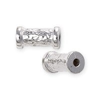 TierraCast Hammered Tube Bead 11x6mm Pewter White Bronze Plated (1-Pc)