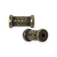 TierraCast Hammered Tube Bead 11x6mm Pewter Oxidized Brass Plated (1-Pc)