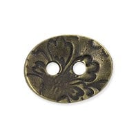 TierraCast Jardin Two-Hole Button 17.5mm Brass Oxide Plated (1-Pc)