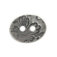 TierraCast Jardin Two-Hole Button 17.5mm Antique Pewter Plated (1-Pc)