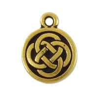 TierraCast Celtic Round Charm 12x15mm Pewter Antique Gold Plated (1-Pc)