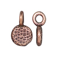 TierraCast Full Moon Charm 10mm Pewter Antique Copper Plated (1-Pc)