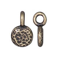 TierraCast Full Moon Charm 10mm Pewter Brass Oxide Plated (1-Pc)
