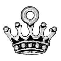 TierraCast King's Crown Charm 15x14mm Pewter Antique Silver Plated (1-Pc)
