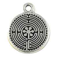 TierraCast Labyrinth Charm 17x21mm Pewter Antique Silver Plated (1-Pc)