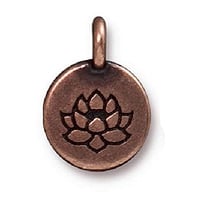 TierraCast Lotus Charm 12x17mm Pewter Antique Copper Plated (1-Pc)