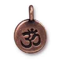 TierraCast Om Charm 12x17mm Pewter Antique Copper Plated (1-Pc)