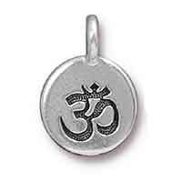 TierraCast Om Charm 12x17mm Antique Silver Plated (1-Pc)