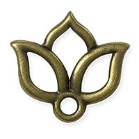 TierraCast Open Lotus Charm 13mm Pewter Brass Oxide Plated (1-Pc)