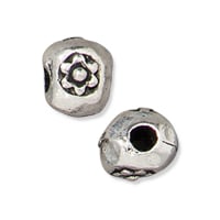 TierraCast Flower Nugget Spacer Bead 7.5x5.5mm Pewter Antique Silver Plated (1-Pc)