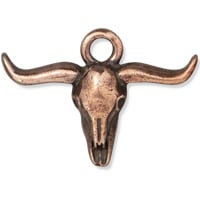 TierraCast Longhorn Charm 23x17mm Pewter Antique Copper Plated (1-Pc)