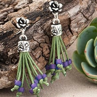 Succulent Tassel Earrings