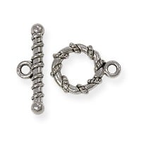 Spiral Toggle Clasp 11mm Antique Silver Plated (Set)