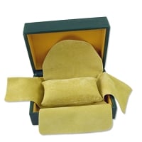 6x4 Rolex Style Green Watch Box with Tan Pillow