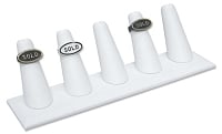 Five Ring Finger Jewelry Display - White
